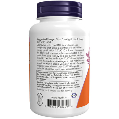 NOW Supplements, CoQ10 (Coenzyme Q10) 100 mg, Cardiovascular Health*, Cellular Energy Production*, Free Radical Scavenger* 150 Softgels