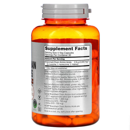 NOW Foods, Sports, Branched-Chain Amino Acids, 120 Veg Capsules