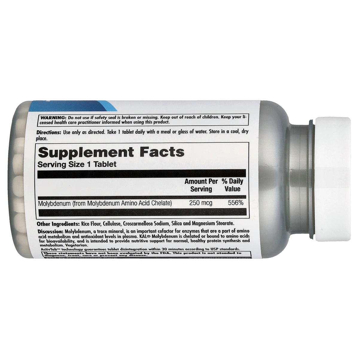 KAL, Molybdenum Amino Acid Chelate, 250 mcg, 100 Tablets