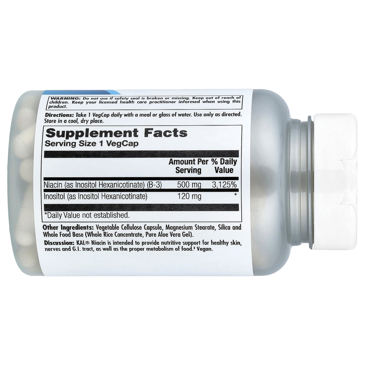 KAL, Niacin, Flush-Free, 120 VegCaps