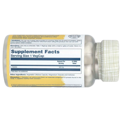 Solaray, L-Tyrosine, 500 mg, 100 VegCaps