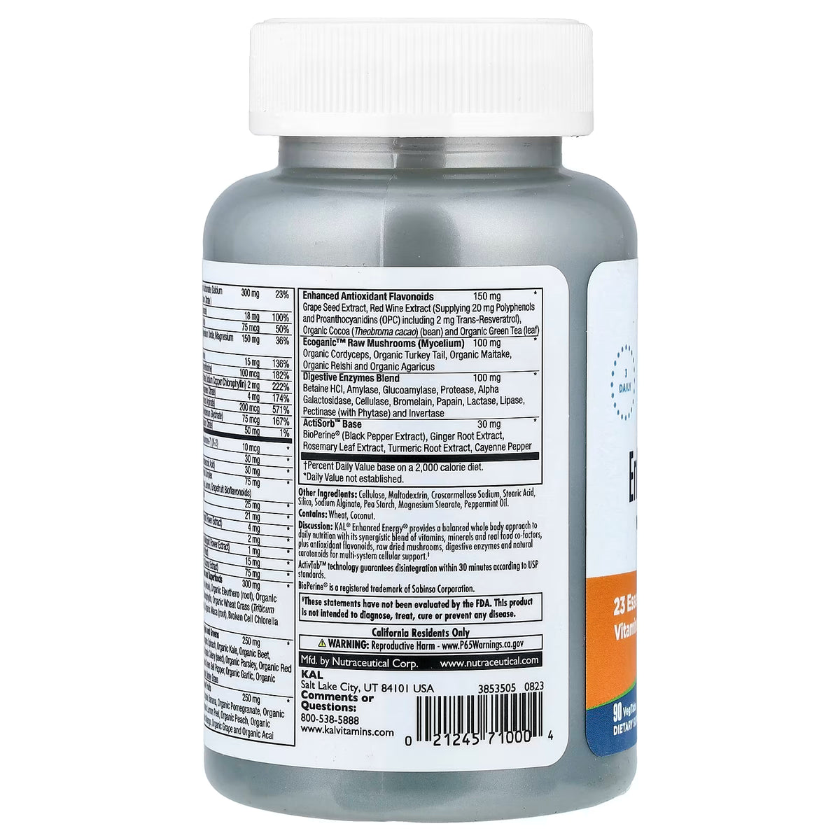 KAL, Enhanced Energy®, Whole Food Multivitamin, 90 VegTabs