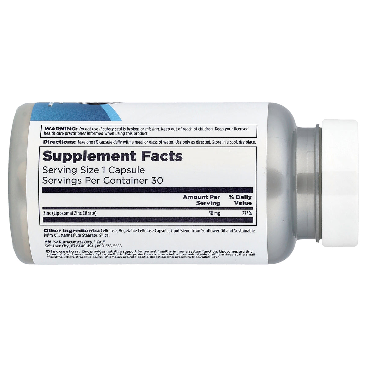 KAL, Liposomal Zinc, High Potency, 30 mg, 30 VegCaps