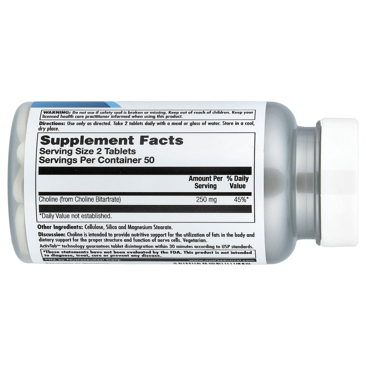 KAL, Choline, 100 Tablets (125 mg per Tablet)