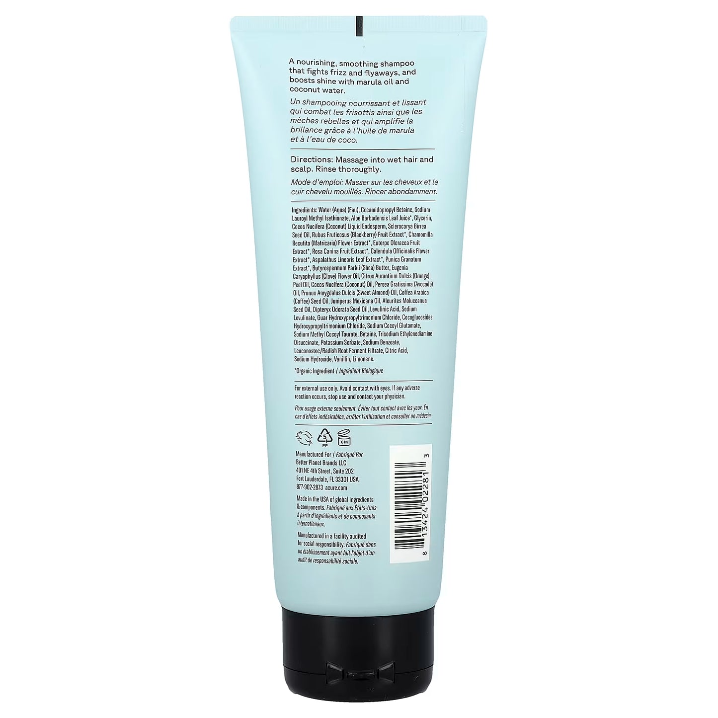 ACURE, Simply Smoothing Shampoo, Coconut Water & Marula Oil, 8 fl oz (236 ml)