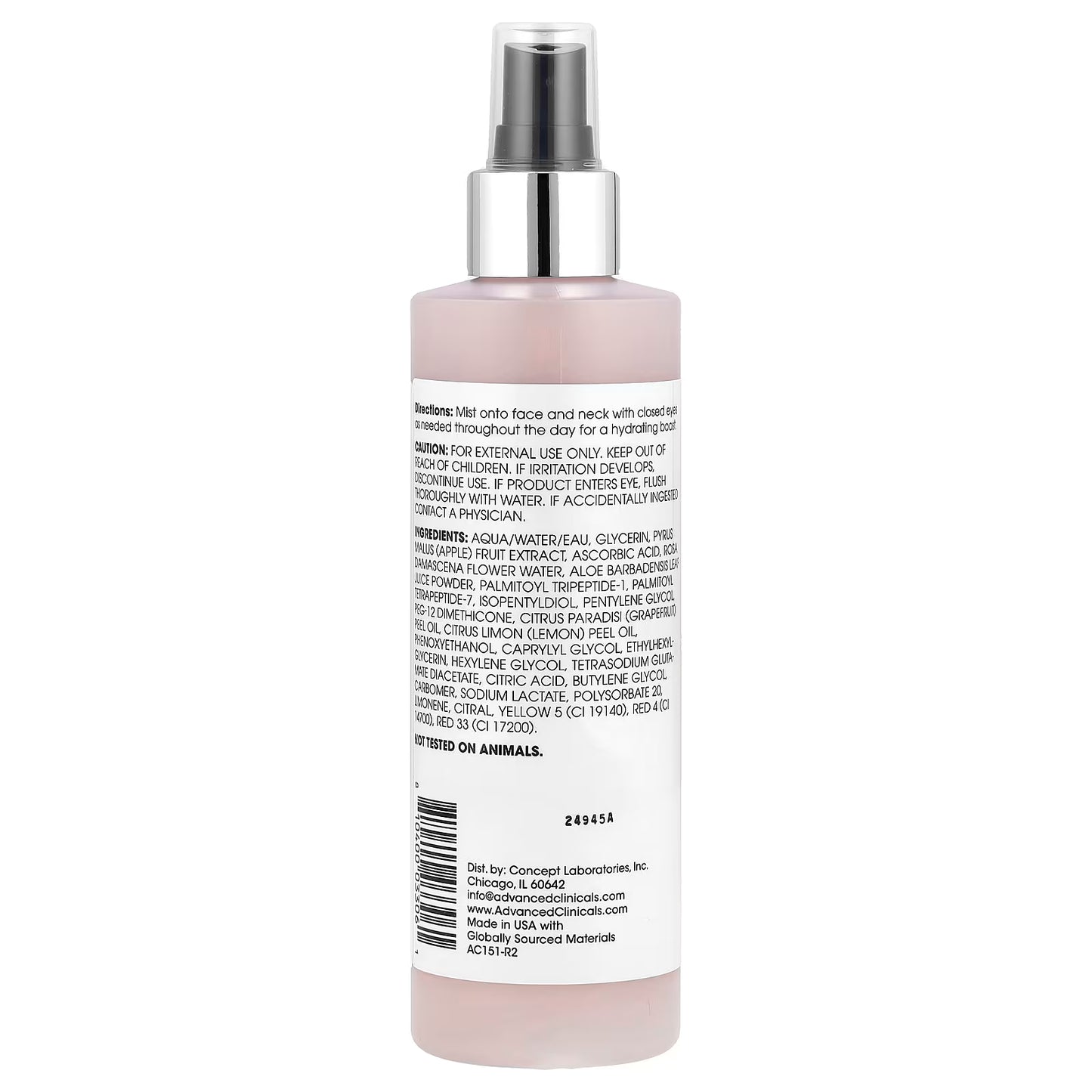 Advanced Clinicals, C-Glow Toner, Vitamin C + Peptides, 8 fl oz (237 ml)