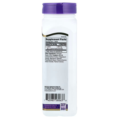 21st Century, L-Lysine, 1,000 mg, 90 Tablets