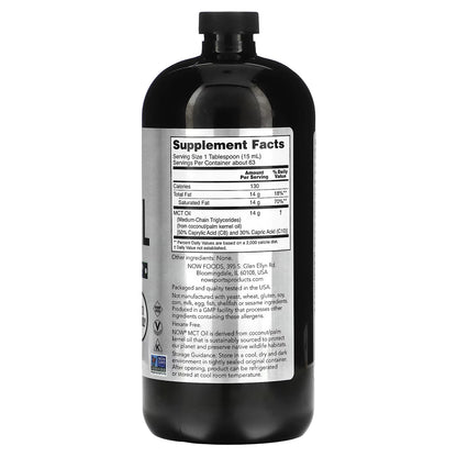 NOW Foods, Sports, MCT Oil, Unflavored, 14 g, 32 fl oz (946 ml)