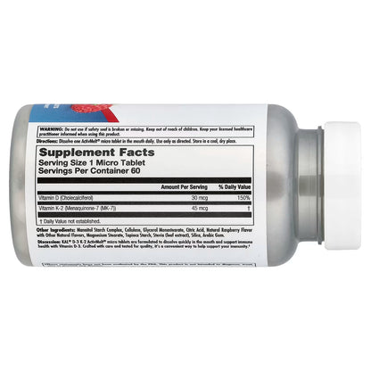 KAL, D-3, K-2, Raspberry, 60 Micro Tablets