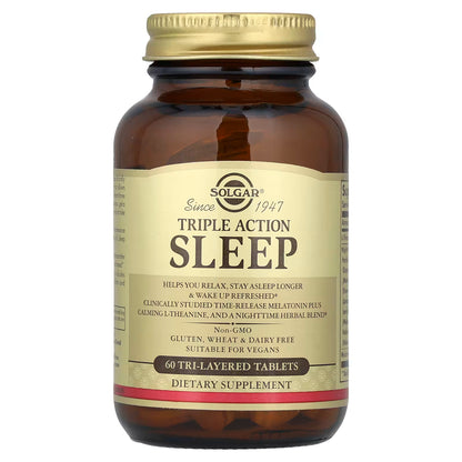 Solgar, Sleep, Triple Action, 60 Tri-Layered Tablets