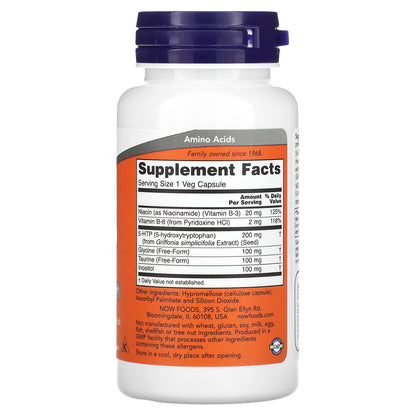 NOW Foods, 5-HTP, 200 mg, 60 Veg Capsules