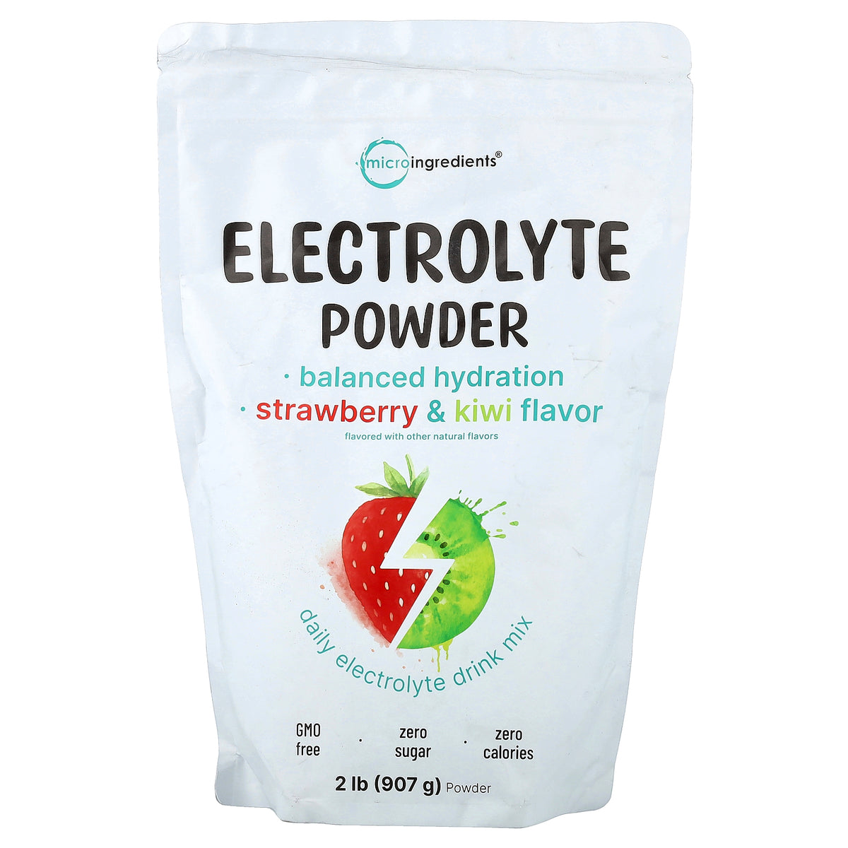 Micro Ingredients, Electrolyte Powder, Strawberry & Kiwi, 2 lb (907 g)