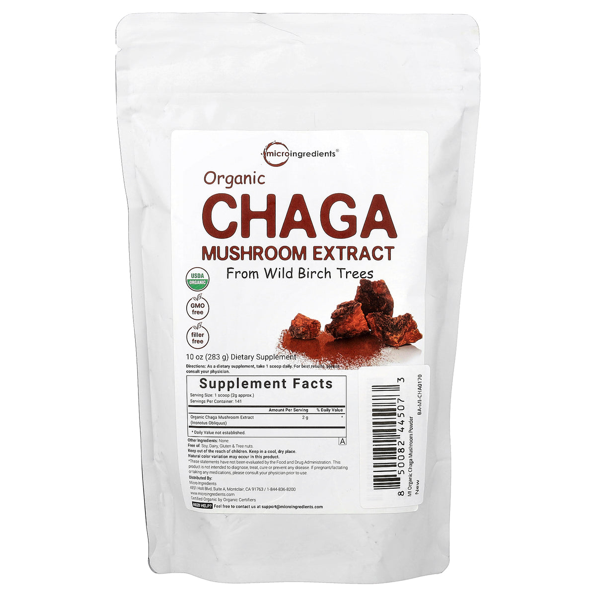Micro Ingredients, Organic Chaga Mushroom Extract, 10 oz (283 g)