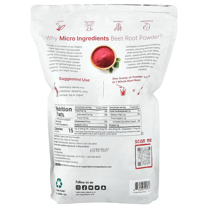 Micro Ingredients, Organic Beet Root Powder, 4 lb (1.81 kg)