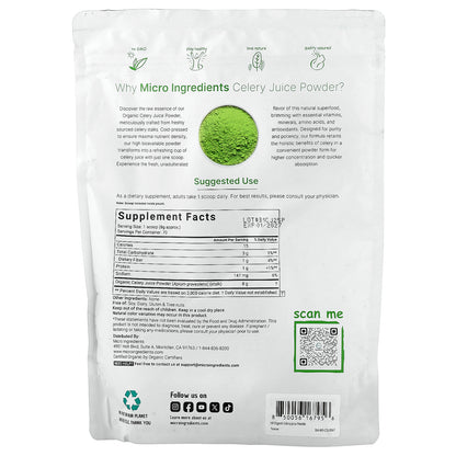Micro Ingredients, Organic Celery Juice Powder, 20 oz (566 g)