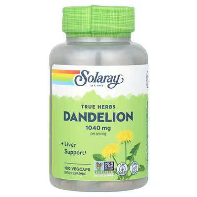 Solaray, True Herbs, Dandelion, 180 VegCaps (520 mg per Capsule)