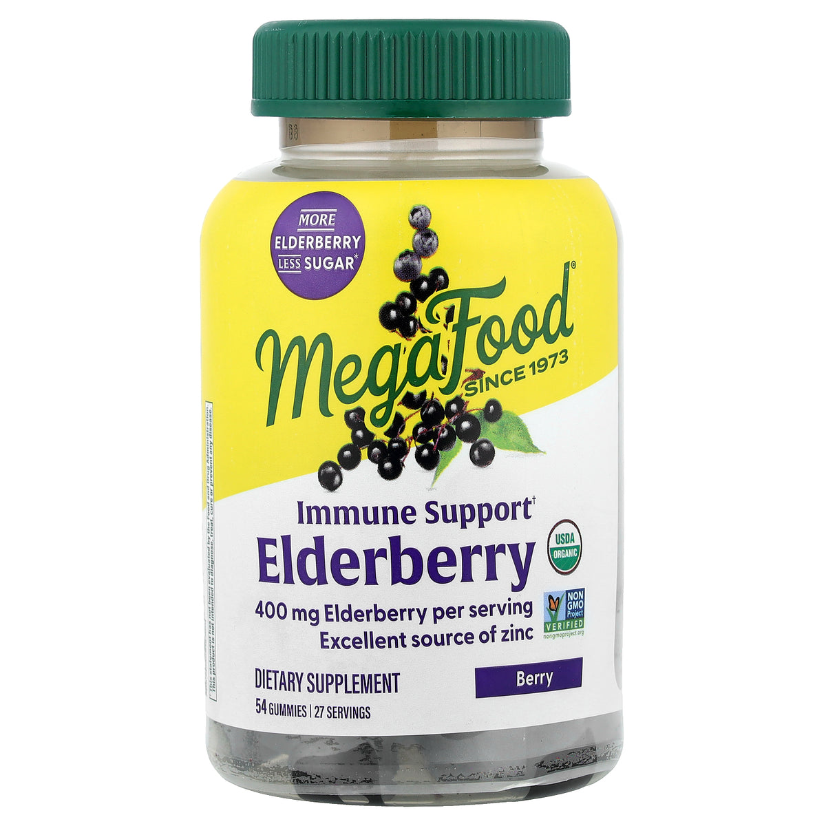 MegaFood, Elderberry Gummies, Berry, 54 Gummies
