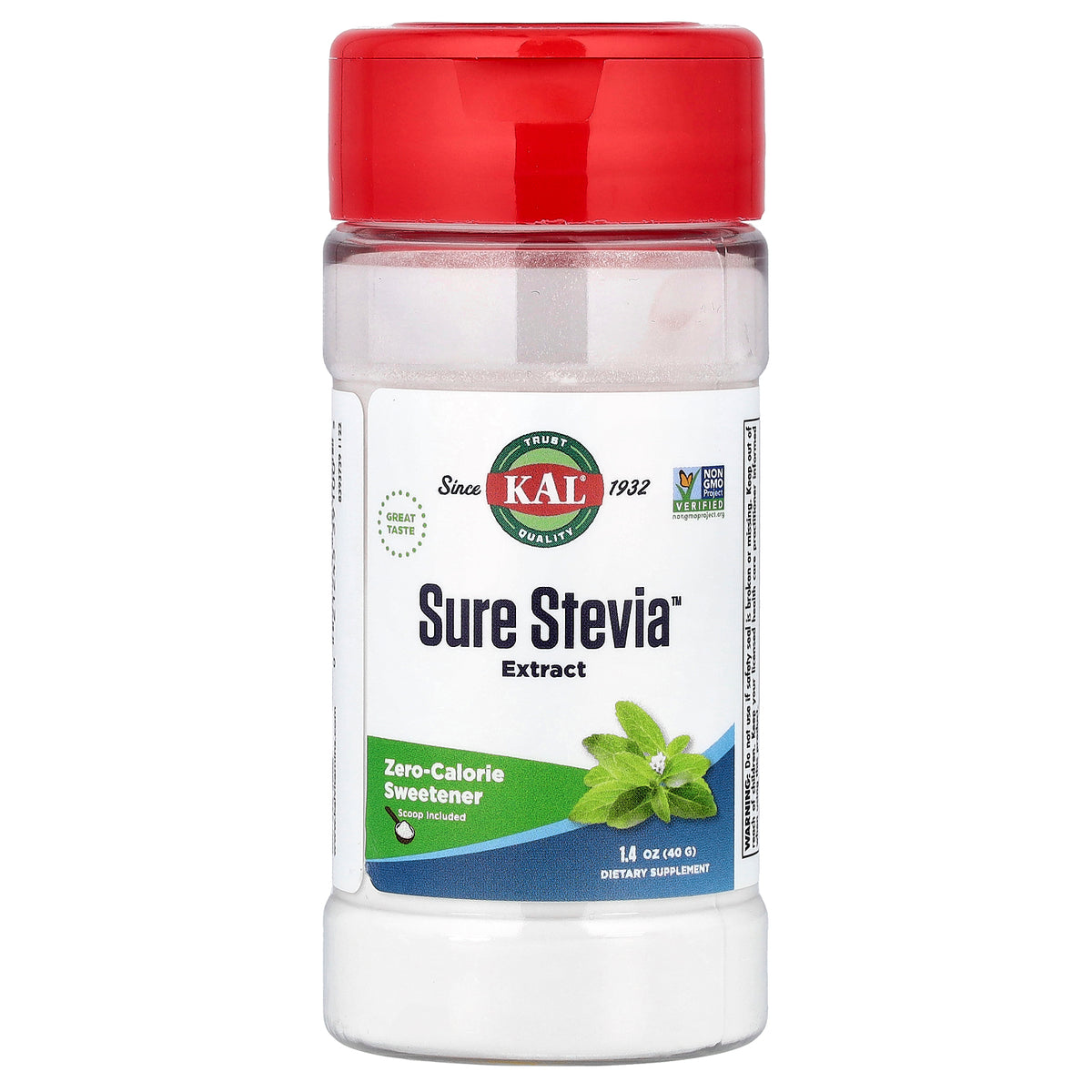 KAL, Sure Stevia™ Extract, 1.4 oz (40 g)