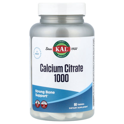 KAL, Calcium Citrate 1000, 90 Tablets (333 mg per Tablet)