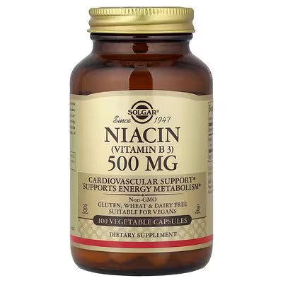 Solgar, Niacin (Vitamin B 3), 500 mg, 100 Vegetable Capsules