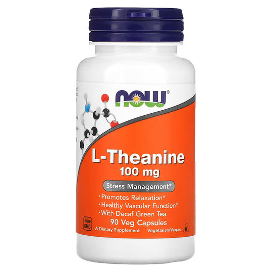 NOW Foods, L-Theanine, 90 Veg Capsules