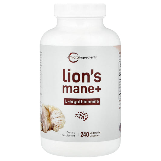 Micro Ingredients, Lion's Mane + L-Ergothioneine, 240 Vegetarian Capsules