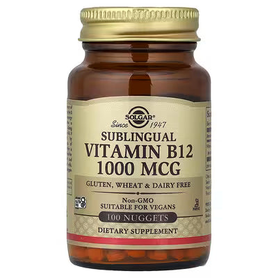 Solgar, Vitamin B 12, Sublingual , 1,000 mcg, 100 Nuggets