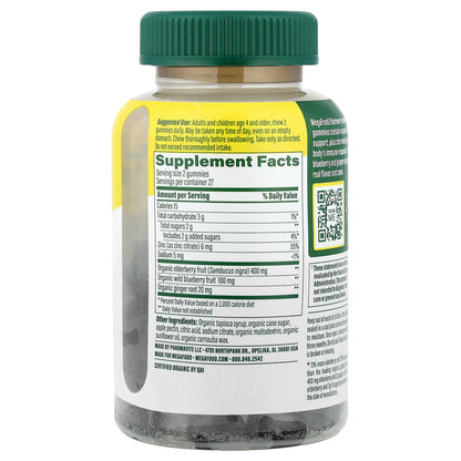MegaFood, Elderberry Gummies, Berry, 54 Gummies