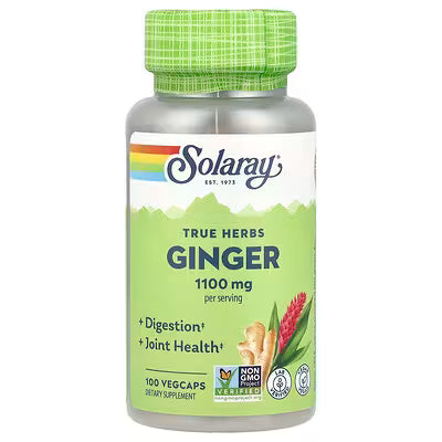 Solaray, True Herbs, Ginger, 100 VegCaps (550 mg per Capsule)