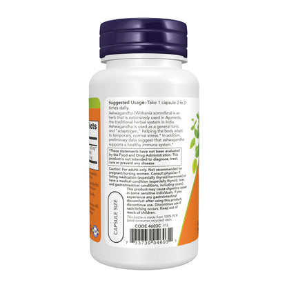 NOW Supplements, Ashwagandha (Withania somnifera) 450 mg (Standardized Extract), 90 Veg Capsules