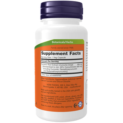 NOW Supplements, Turmeric Curcumin, 95% Curcuminoids, 60 Veg Caps