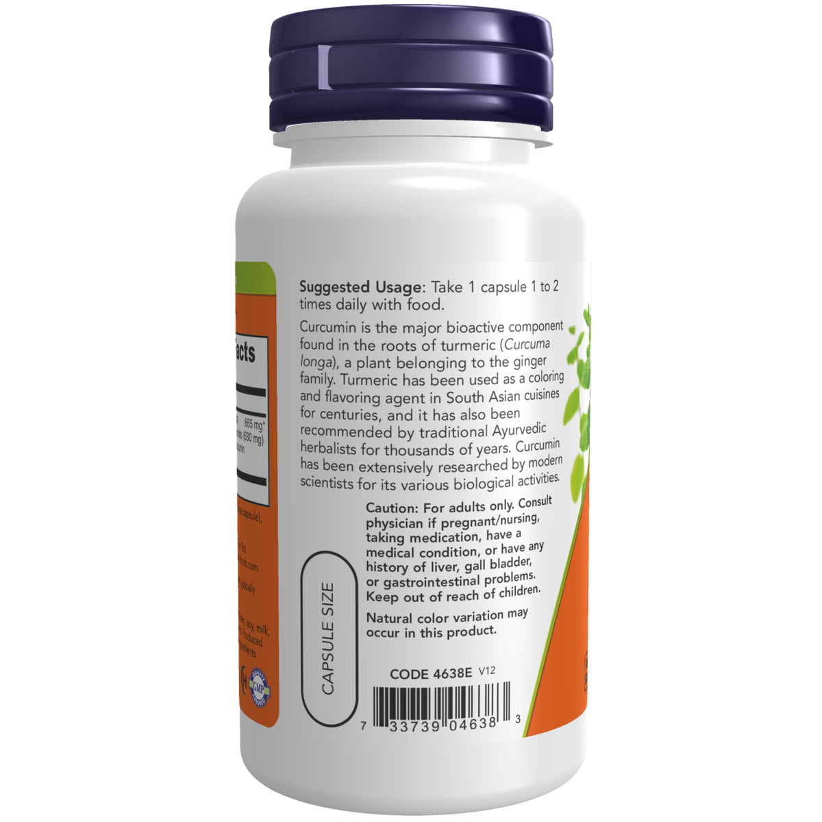 NOW Supplements, Turmeric Curcumin, 95% Curcuminoids, 60 Veg Caps