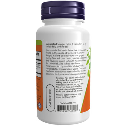 NOW Supplements, Turmeric Curcumin, 95% Curcuminoids, 60 Veg Caps