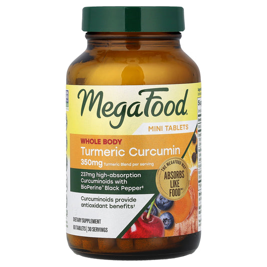 MegaFood, Turmeric Curcumin, Whole Body, 60 Mini Tablets