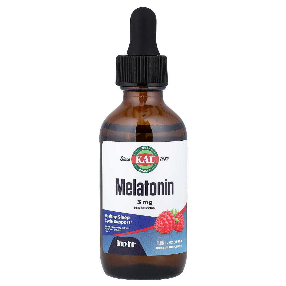 KAL, Melatonin, Natural Raspberry, 1.85 fl oz (55 ml)