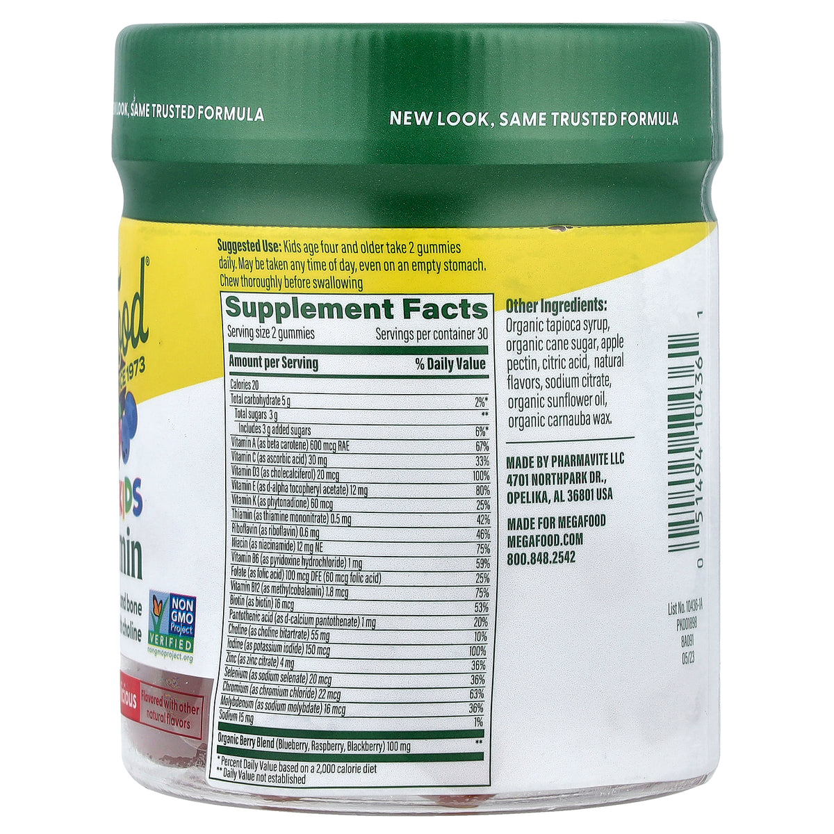 MegaFood, Kids Multivitamin, Berrylicious, 60 Gummies