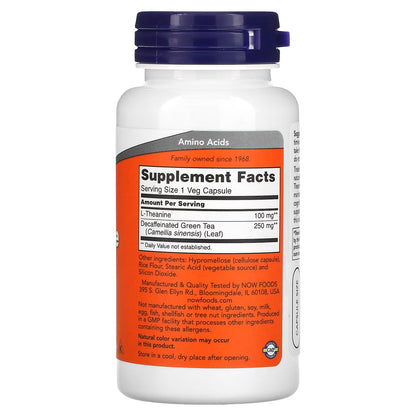 NOW Foods, L-Theanine, 90 Veg Capsules