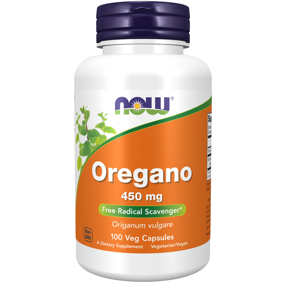 NOW Supplements, Oregano 450 mg, Free Radical Scavenger*, 100 Veg Caps