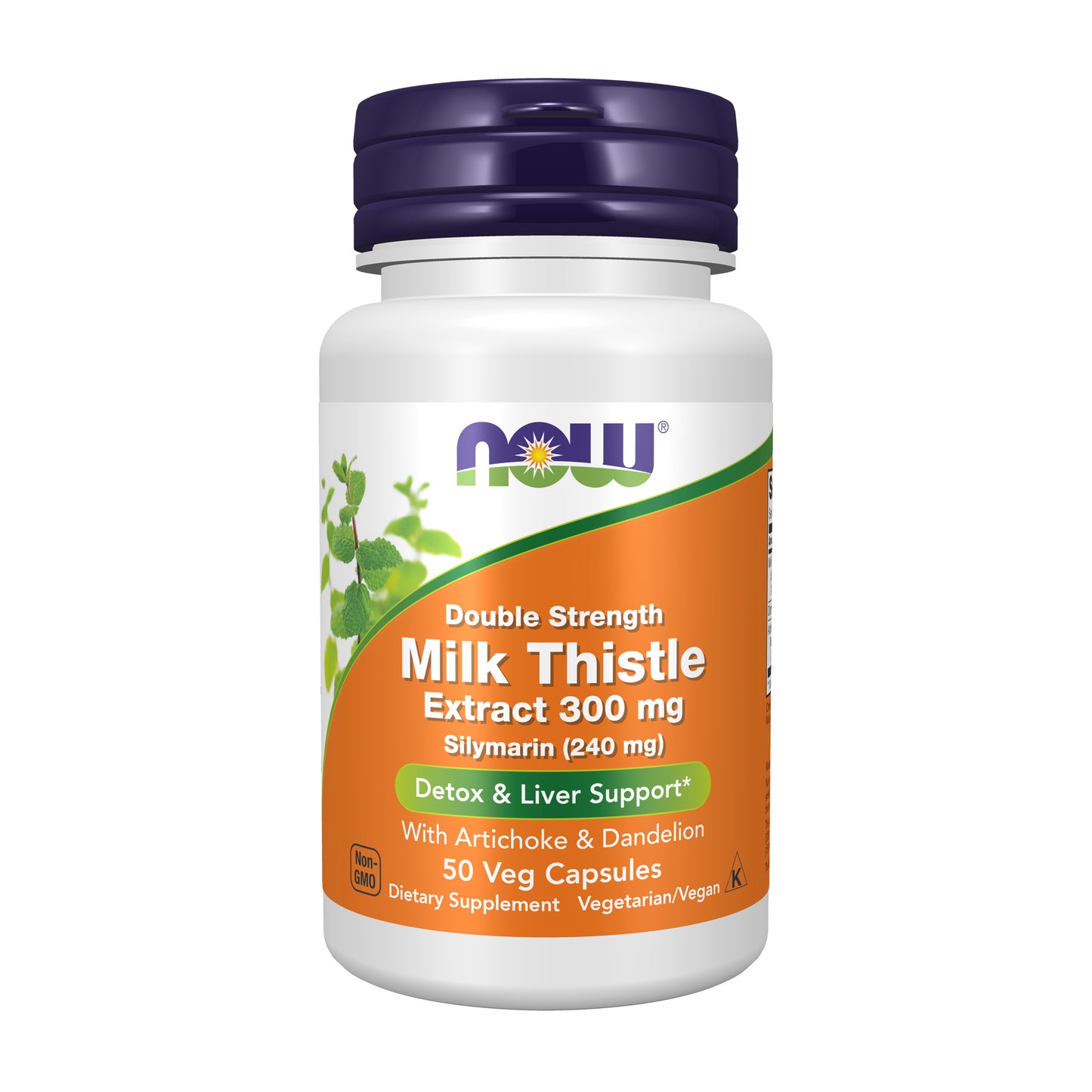 NOW Supplements, Double Strength Milk Thistle Extract 300 mg Silymarin (240 mg), Supports Liver Function*, 50 Veg Capsules