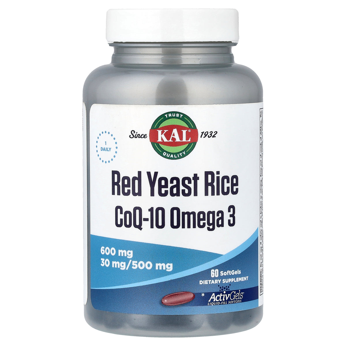 KAL, Red Yeast Rice, CoQ-10, Omega 3, 60 Softgels