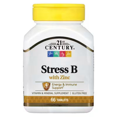 21st Century, Stress B with Zinc, 66 Tablets