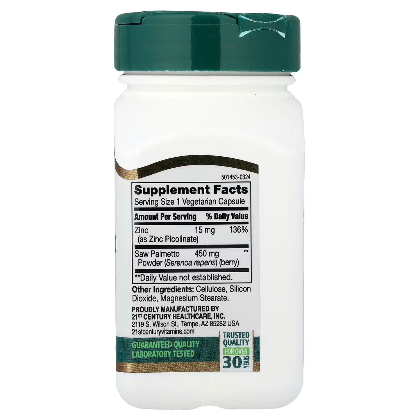 21st Century, Saw Palmetto, 60 Vegetarian Capsules