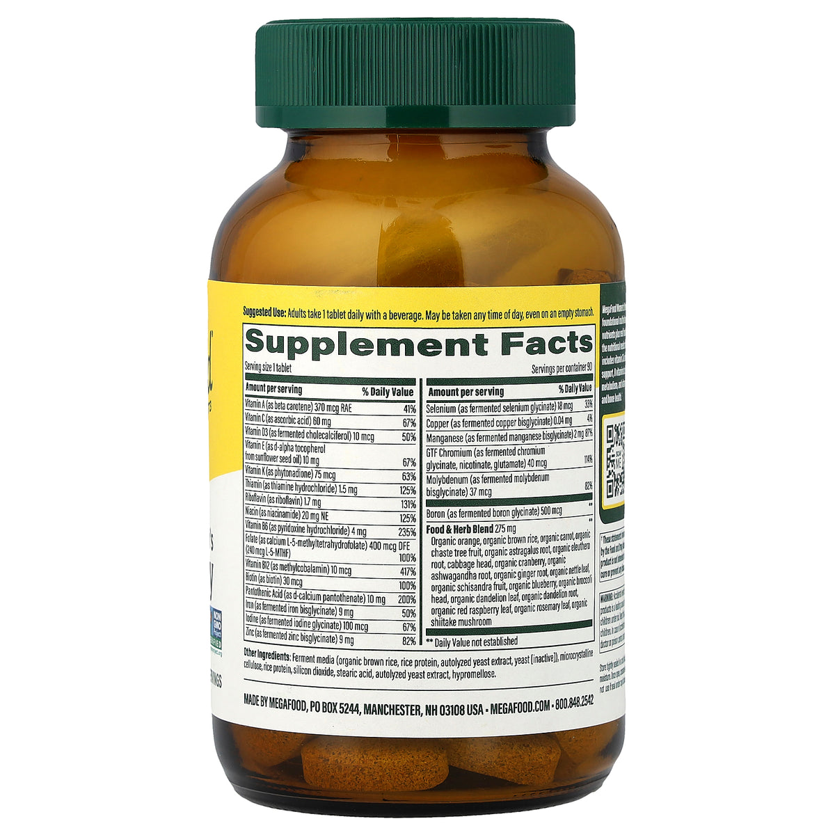 MegaFood, Women's One Daily MultiVitamin, 90 Tablets