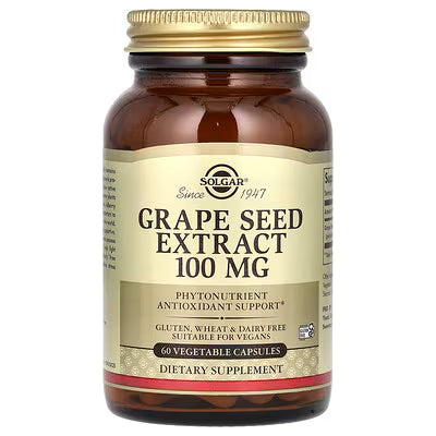 Solgar, Grape Seed Extract, 100 mg, 60 Vegetable Capsules