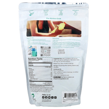Micro Ingredients, Electrolyte Powder, Strawberry & Kiwi, 2 lb (907 g)
