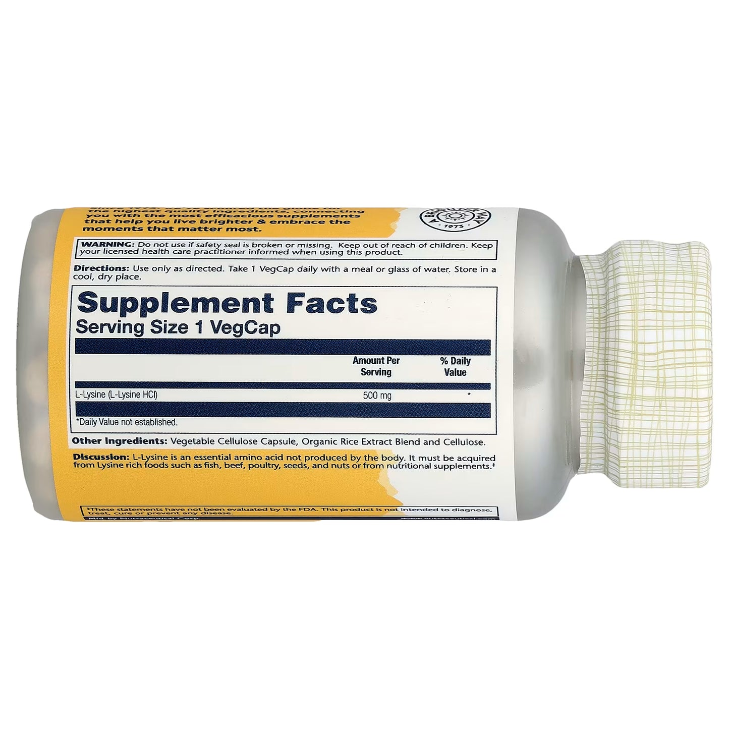 Solaray, L-Lysine, 500 mg, 60 VegCaps