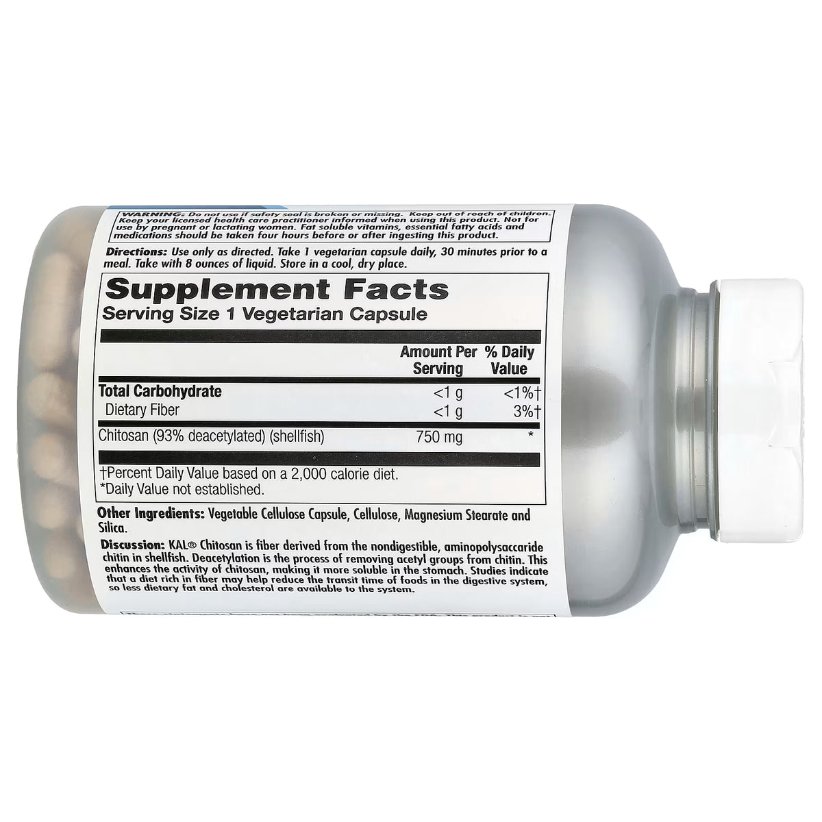 KAL, Chitosan, 750 mg, 120 Veg Caps