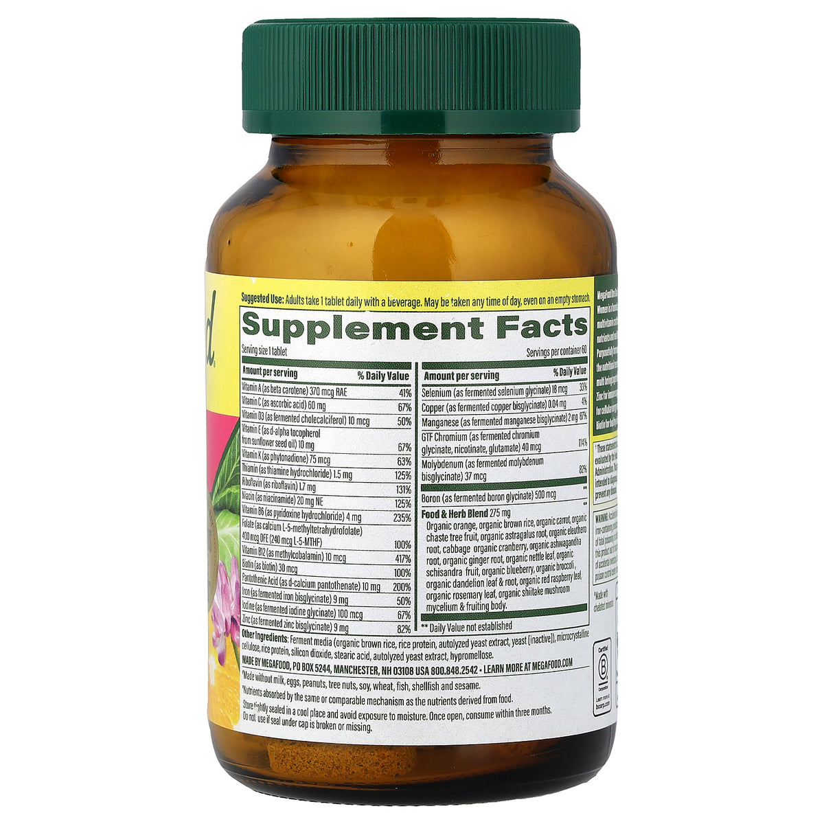 MegaFood, One Daily Multivitamin, For Women, 60 Tablets