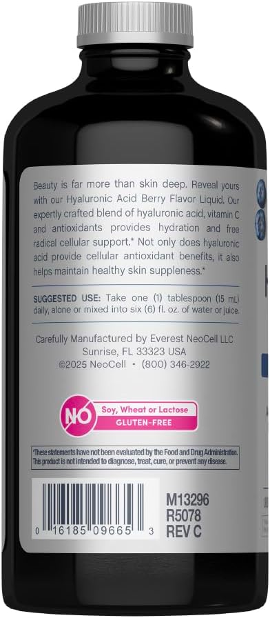NeoCell, Liquid Hyaluronic Acid + Vitamin C, Delicious Blueberry, 16 fl oz (473 ml)