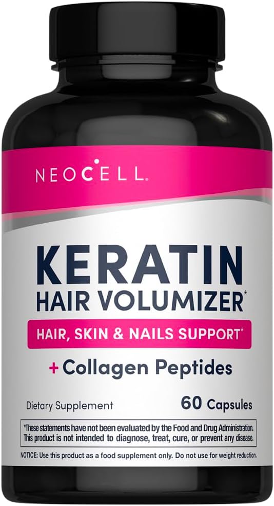 NeoCell Keratin Hair Volumizer | 60 Capsules | Hair, Skin & Nails Support